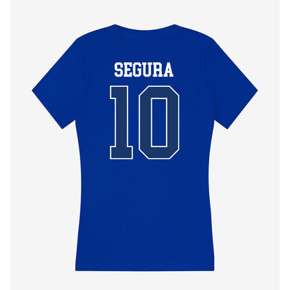 Drake - NCAA Men's Soccer : Damian Segura - Women's V-Neck T-Shirt-1