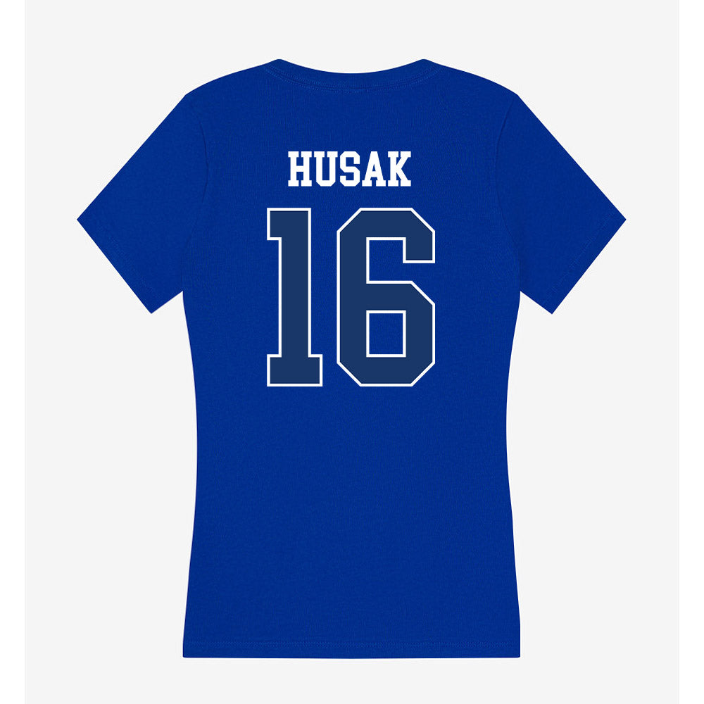 Drake - NCAA Softball : Ava Husak - Women's V-Neck T-Shirt-1