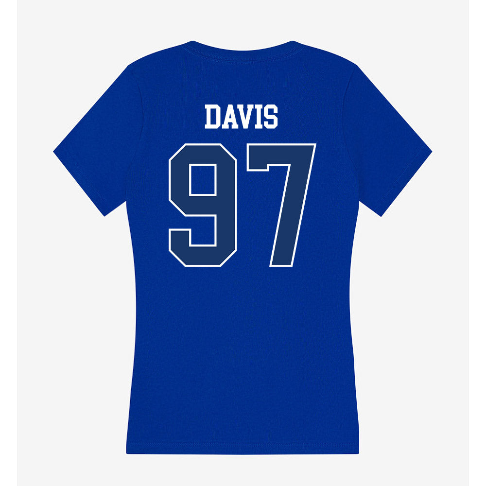 Drake - NCAA Football : Devyn Davis - Women's V-Neck T-Shirt-1