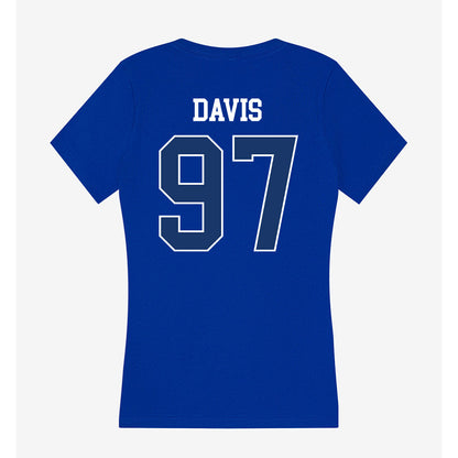 Drake - NCAA Football : Devyn Davis - Women's V-Neck T-Shirt-1