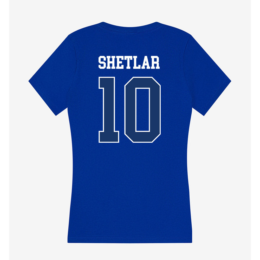 Drake - NCAA Men's Basketball : Eli Shetlar - Women's V-Neck T-Shirt-1