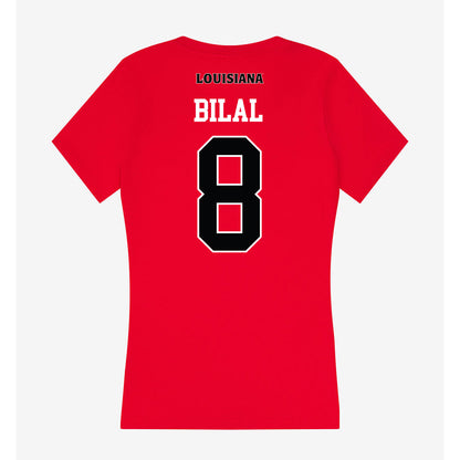 Louisiana - NCAA Men's Basketball : Karris Bilal - Women's V-Neck T-Shirt-1