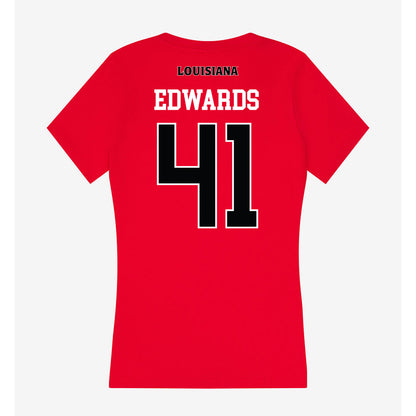 Louisiana - NCAA Football : Chase Edwards - Women's V-Neck T-Shirt-1