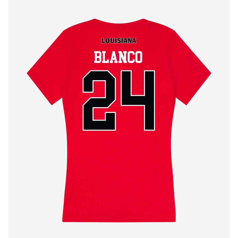 Louisiana - NCAA Football : Steven Blanco - Women's V-Neck T-Shirt-1