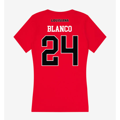 Louisiana - NCAA Football : Steven Blanco - Women's V-Neck T-Shirt-1