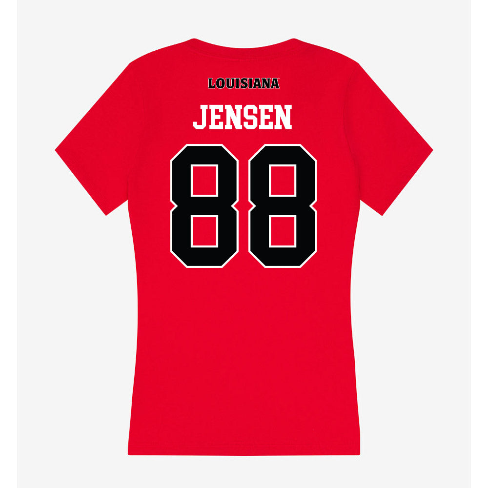 Louisiana - NCAA Football : Caden Jensen - Women's V-Neck T-Shirt-1
