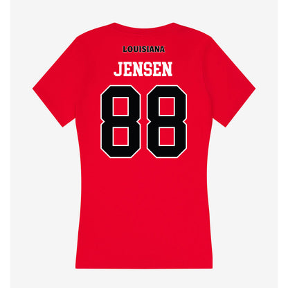 Louisiana - NCAA Football : Caden Jensen - Women's V-Neck T-Shirt-1