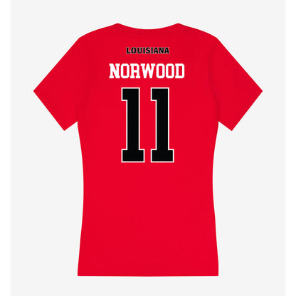 Louisiana - NCAA Softball : Mia Norwood - Women's V-Neck T-Shirt-1
