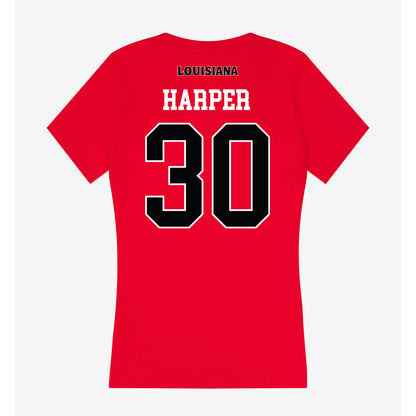 Louisiana - NCAA Football : Julius Harper - Women's V-Neck T-Shirt-1