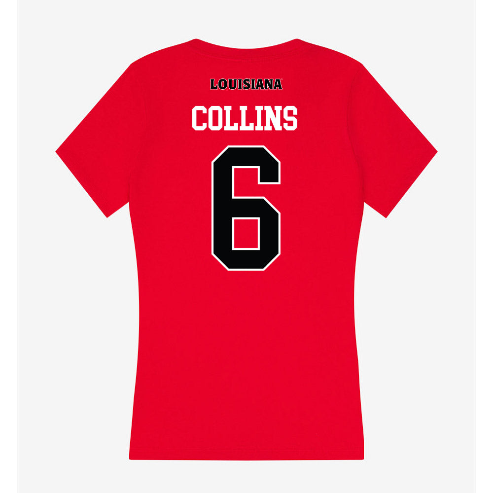 Louisiana - NCAA Baseball : Mark Collins - Women's V-Neck T-Shirt-1
