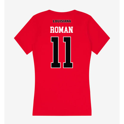 Louisiana - NCAA Baseball : Ty Roman - Women's V-Neck T-Shirt-1