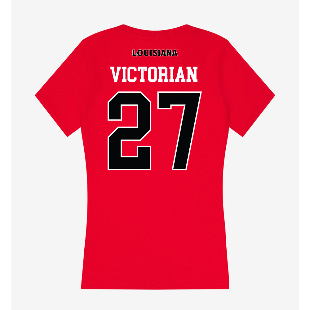Louisiana - NCAA Baseball : Landon Victorian - Women's V-Neck T-Shirt-1