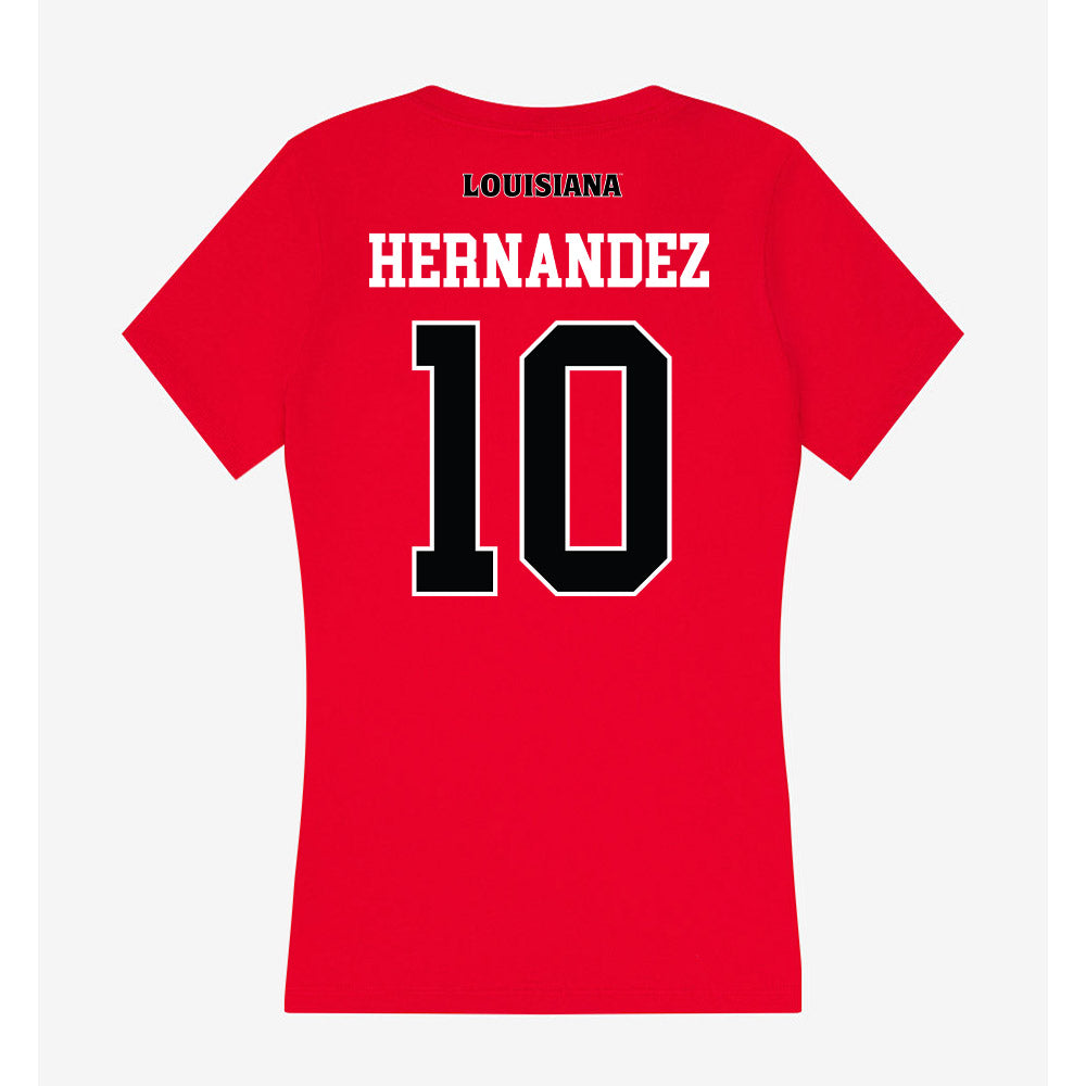 Louisiana - NCAA Baseball : Rigoberto Hernandez - Women's V-Neck T-Shirt-1