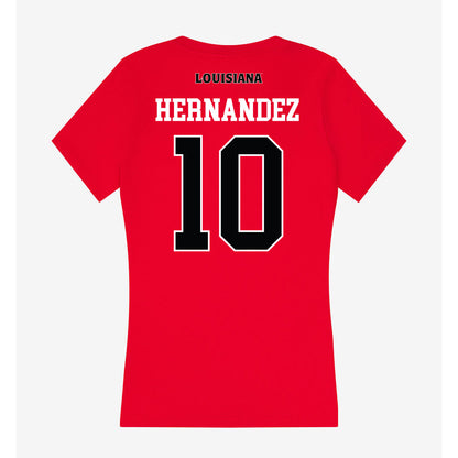 Louisiana - NCAA Baseball : Rigoberto Hernandez - Women's V-Neck T-Shirt-1