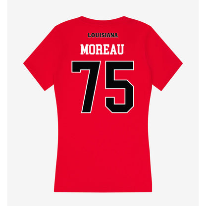Louisiana - NCAA Football : Kaden Moreau - Women's V-Neck T-Shirt-1