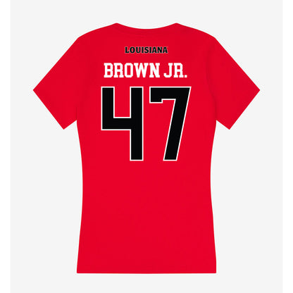 Louisiana - NCAA Football : Maurice Brown Jr. - Women's V-Neck T-Shirt-1