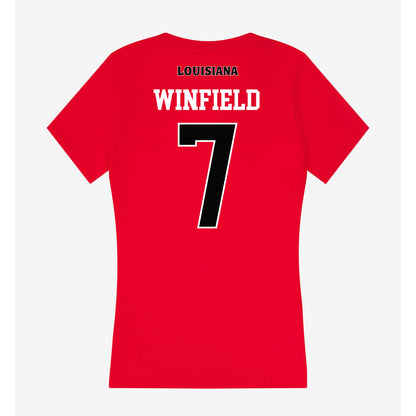 Louisiana - NCAA Football : Lunch Winfield - Women's V-Neck T-Shirt-1