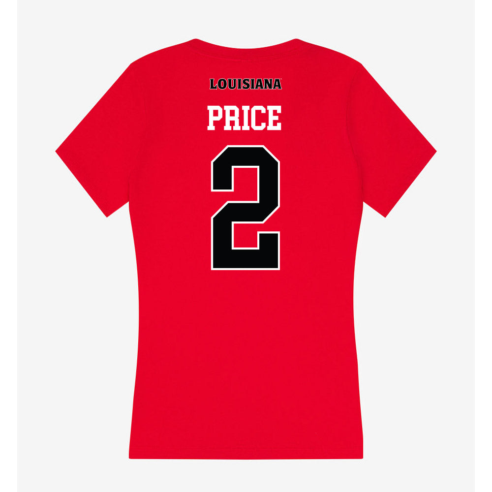 Louisiana - NCAA Women's Basketball : Amijah Price - Women's V-Neck T-Shirt-1
