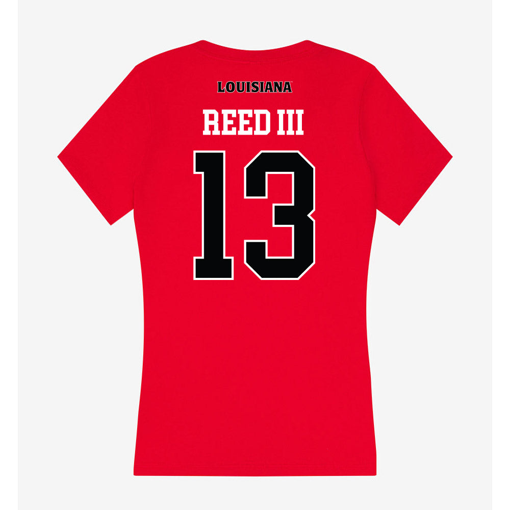 Louisiana - NCAA Football : Curley Reed III - Women's V-Neck T-Shirt-1