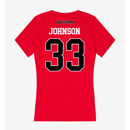 Louisiana - NCAA Softball : Natalie Johnson - Women's V-Neck T-Shirt-1