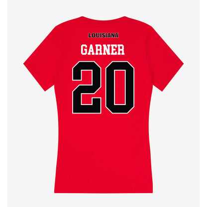 Louisiana - NCAA Football : Jj Garner - Women's V-Neck T-Shirt-1