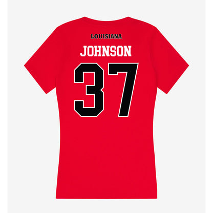 Louisiana - NCAA Football : Micah Johnson - Women's V-Neck T-Shirt-1