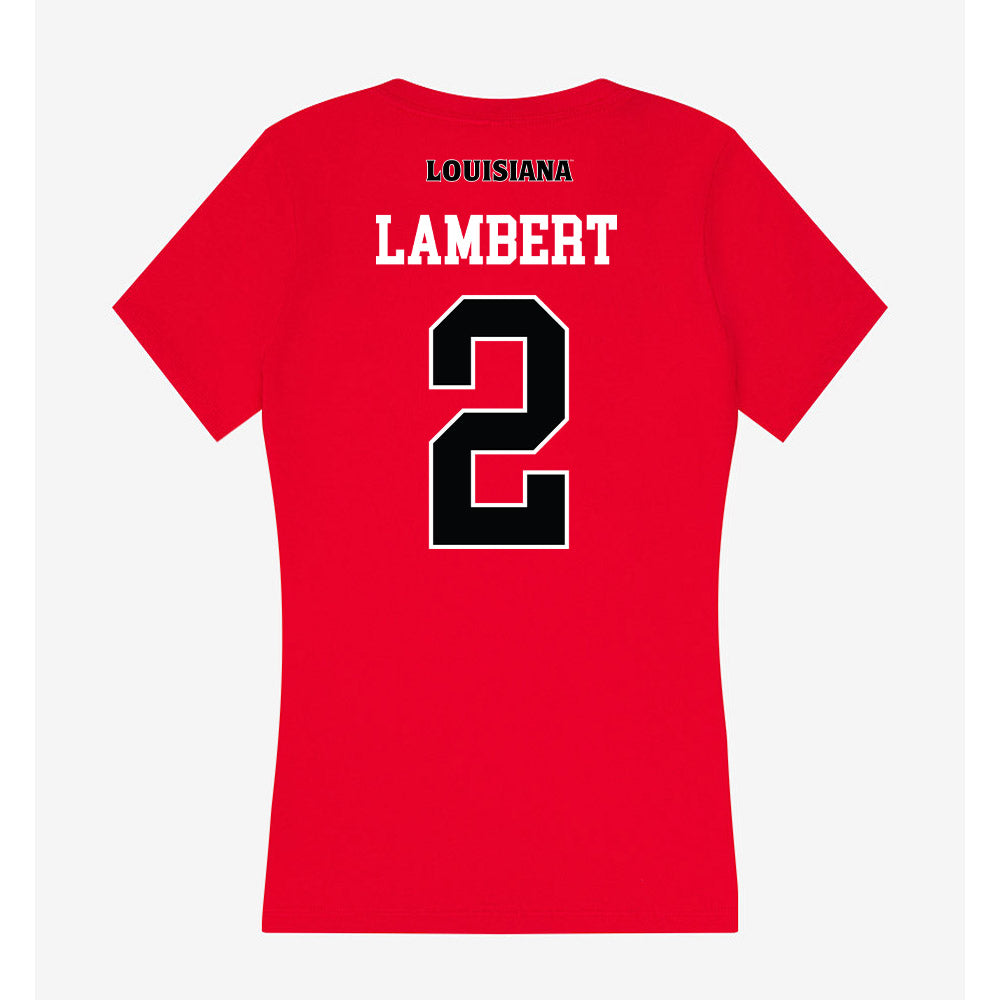 Louisiana - NCAA Women's Volleyball : Lauryn Lambert - Women's V-Neck T-Shirt-1