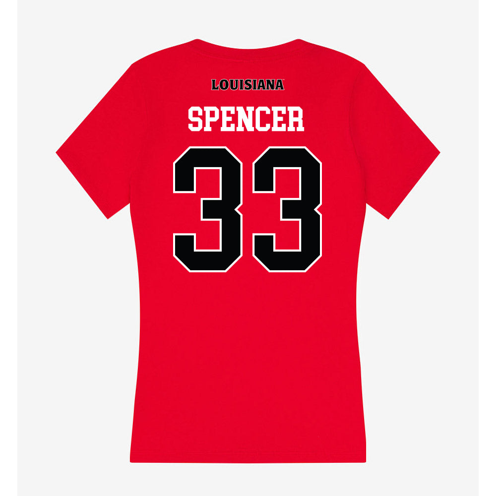 Louisiana - NCAA Football : AJ Spencer - Women's V-Neck T-Shirt-1