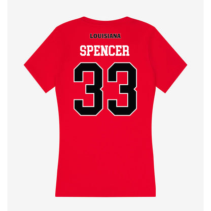 Louisiana - NCAA Football : AJ Spencer - Women's V-Neck T-Shirt-1