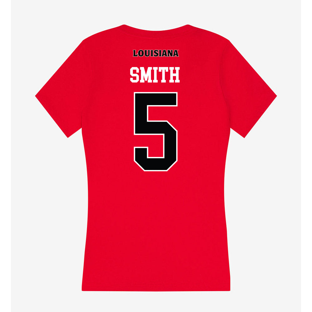 Louisiana - NCAA Women's Volleyball : Genesis Smith - Women's V-Neck T-Shirt-1