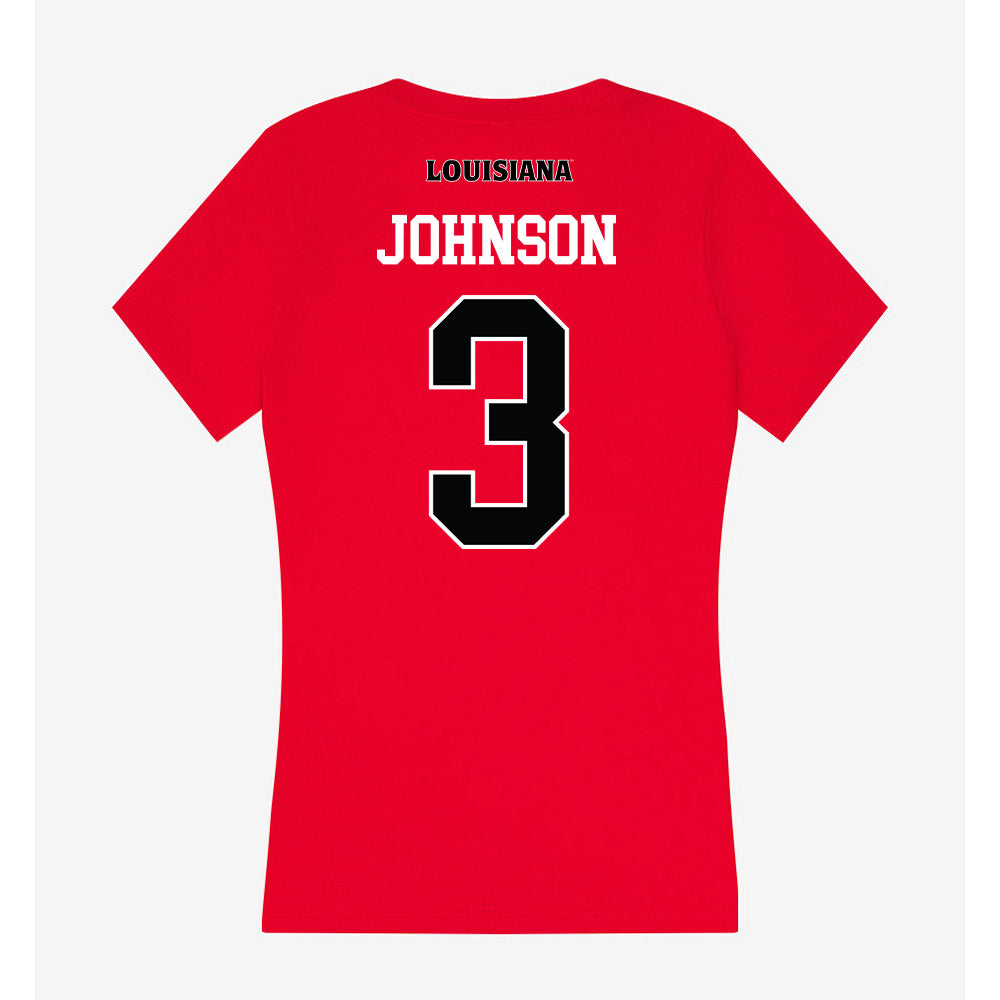Louisiana - NCAA Football : Micah Johnson - Women's V-Neck T-Shirt-1