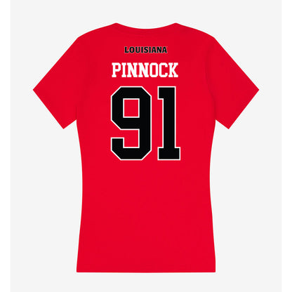 Louisiana - NCAA Football : Jordan Pinnock - Women's V-Neck T-Shirt-1