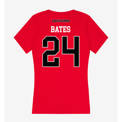 Louisiana - NCAA Football : Lake Bates - Women's V-Neck T-Shirt-1