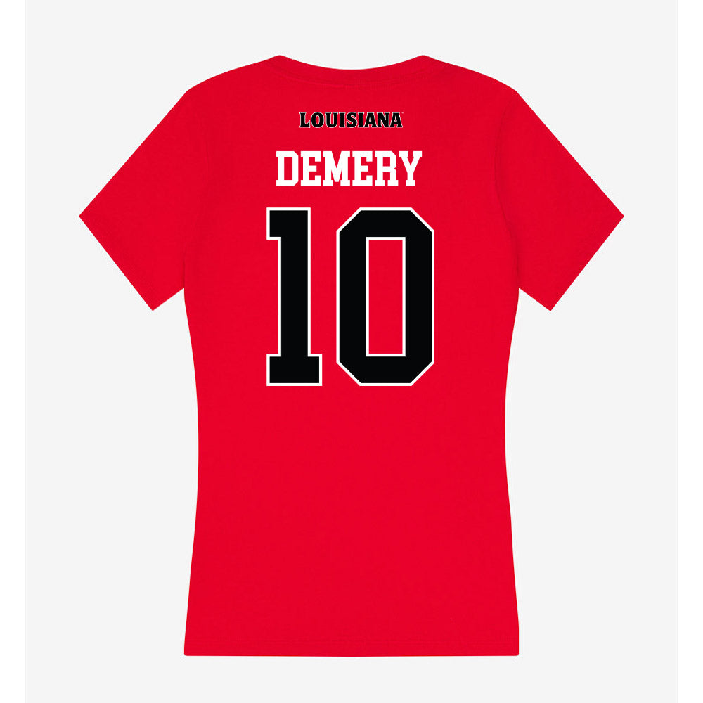 Louisiana - NCAA Football : Avery Demery - Women's V-Neck T-Shirt-1
