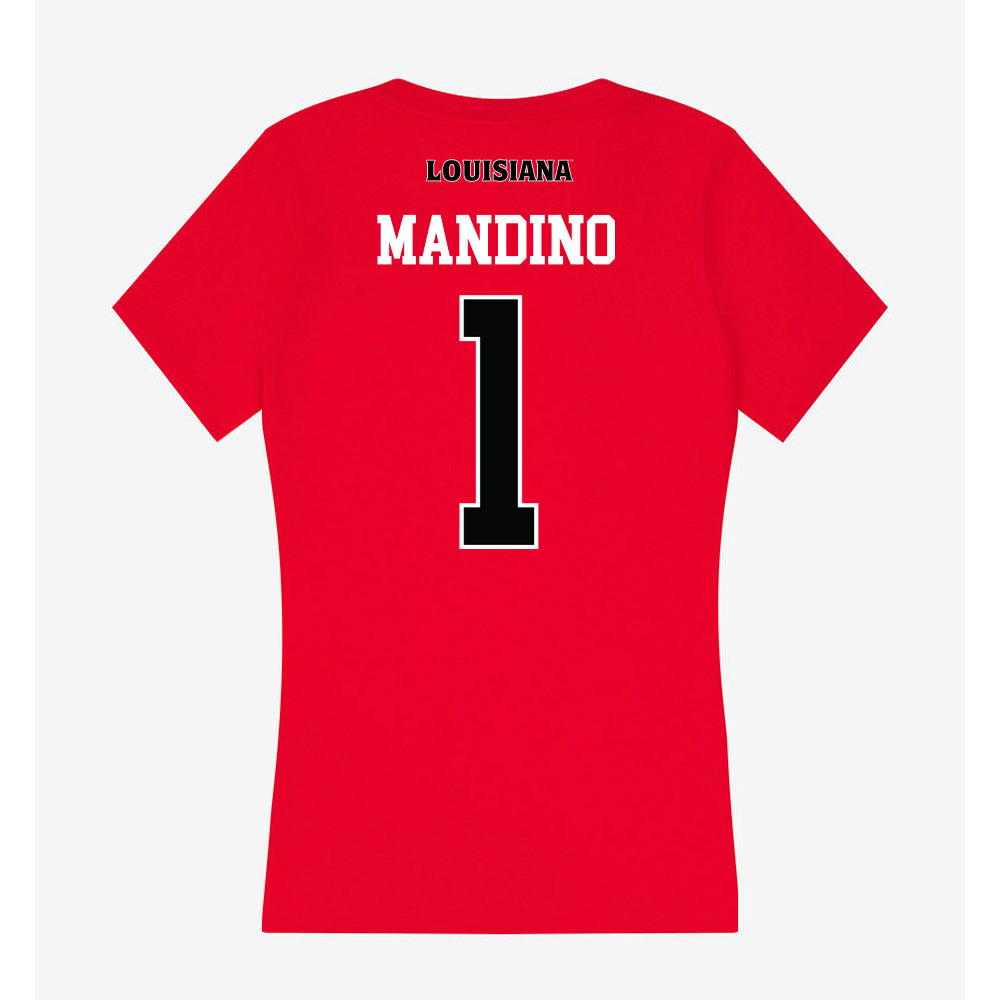 Louisiana - NCAA Baseball : Maddox Mandino - Women's V-Neck T-Shirt-1