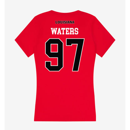 Louisiana - NCAA Football : Xavier Waters - Women's V-Neck T-Shirt-1