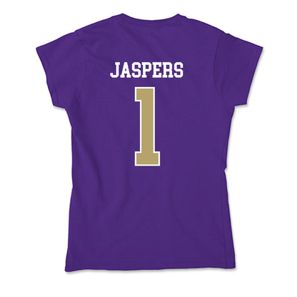 JMU - NCAA Men's Soccer : Erik Jaspers - Soft Style Women’s T-Shirt-1