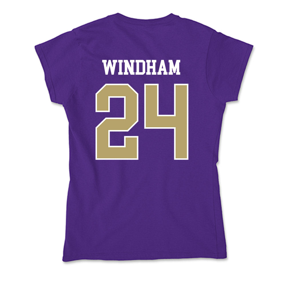 JMU - NCAA Men's Basketball : KJ Windham - Soft Style Women’s T-Shirt-1