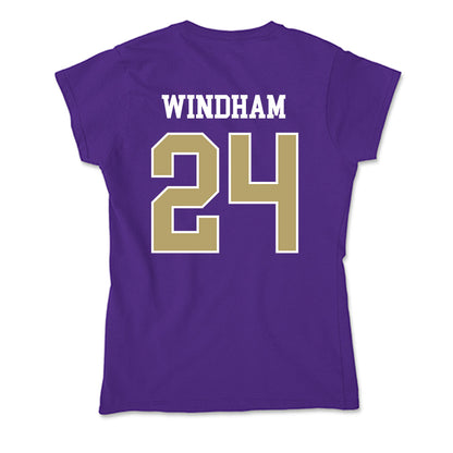 JMU - NCAA Men's Basketball : KJ Windham - Soft Style Women’s T-Shirt-1