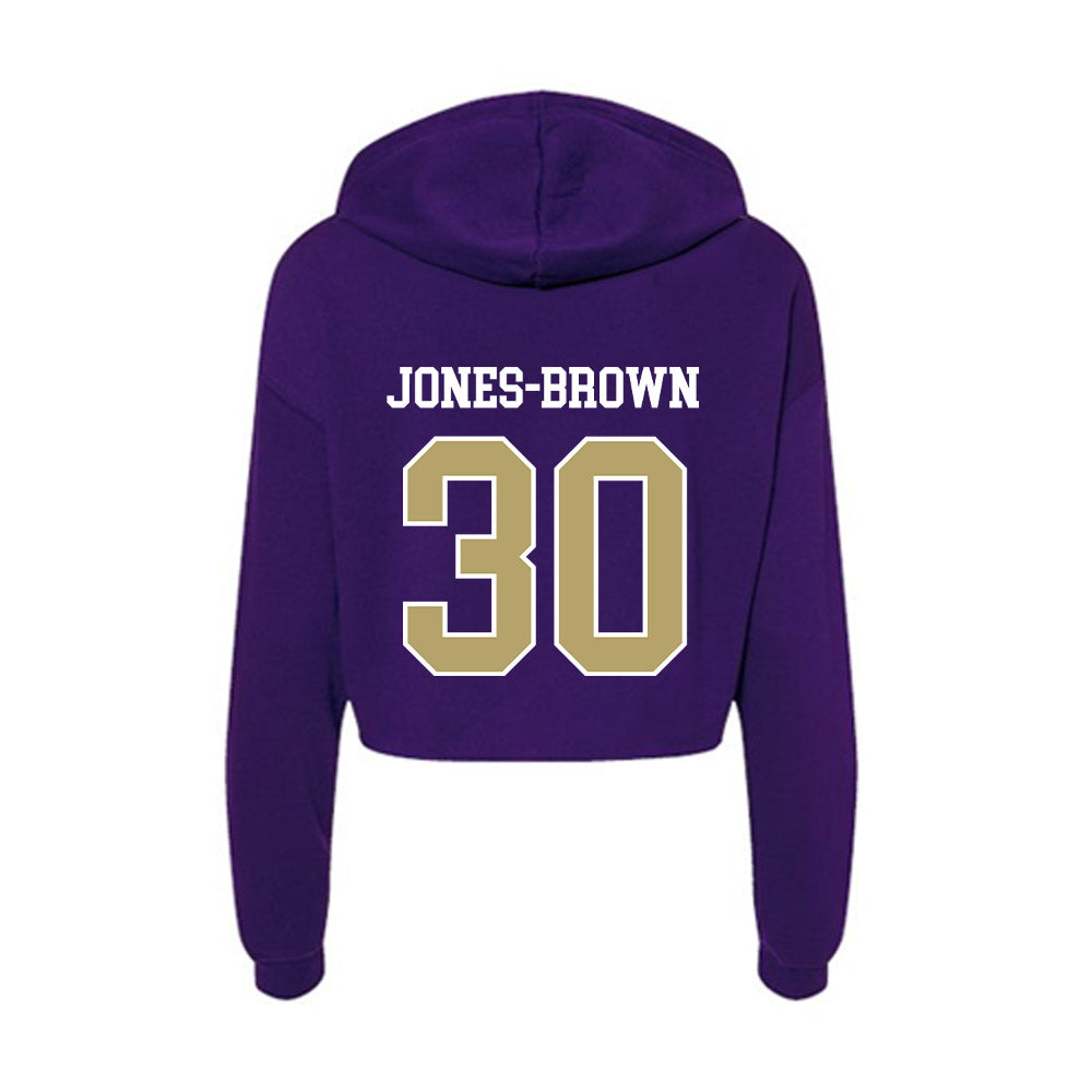 JMU - NCAA Women's Basketball : Ja'Quoia Jones-Brown - Women's Crop Fleece Hooded Sweatshirt-1