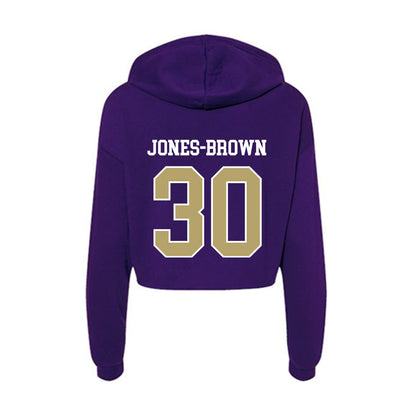 JMU - NCAA Women's Basketball : Ja'Quoia Jones-Brown - Women's Crop Fleece Hooded Sweatshirt-1