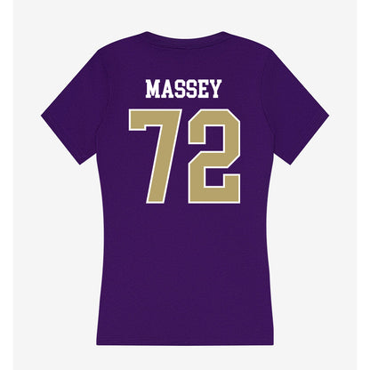 JMU - NCAA Football : Kaedin Massey - Women's V-Neck T-Shirt-1