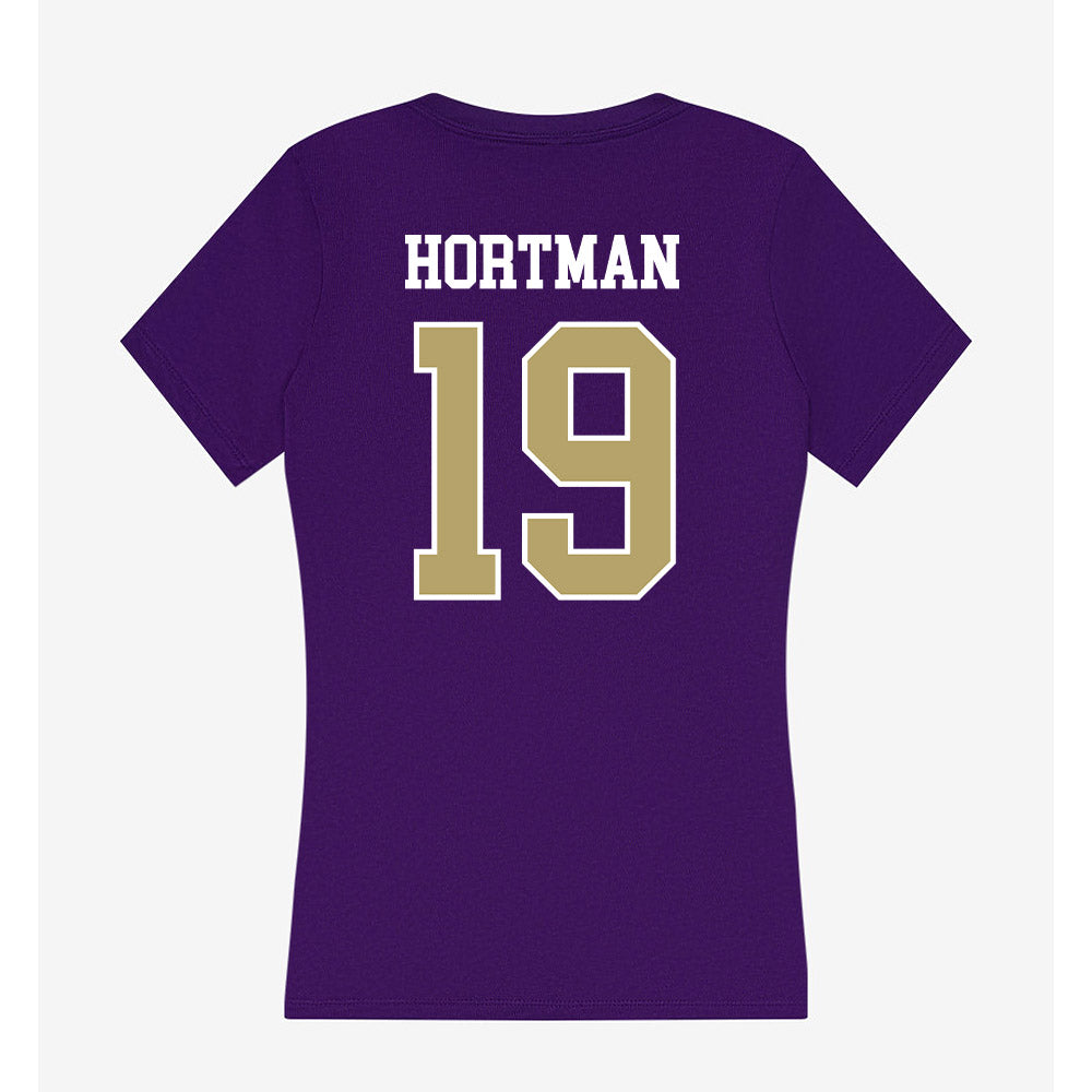 JMU - NCAA Women's Lacrosse : Sophie Hortman - Women's V-Neck T-Shirt-1