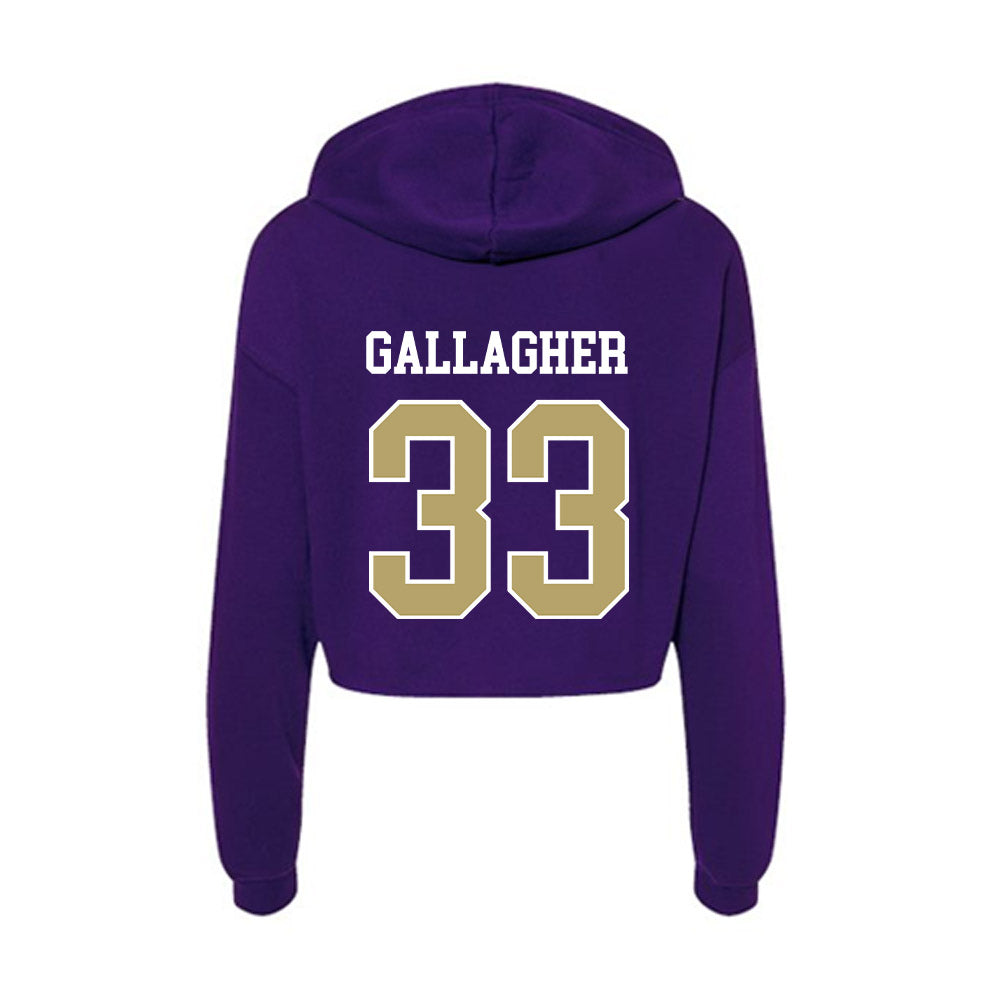 JMU - NCAA Baseball : Aiden Gallagher - Women's Crop Fleece Hoodie-1