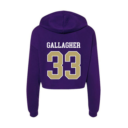JMU - NCAA Baseball : Aiden Gallagher - Women's Crop Fleece Hoodie-1