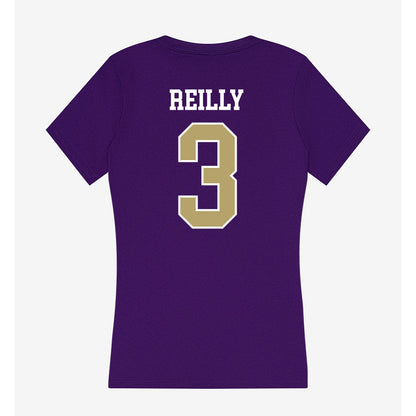JMU - NCAA Men's Basketball : Cavan Reilly - Women's V-Neck T-Shirt-1