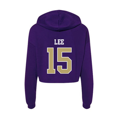 JMU - NCAA Men's Basketball : Brandon Lee - Women's Crop Fleece Hooded Sweatshirt-1