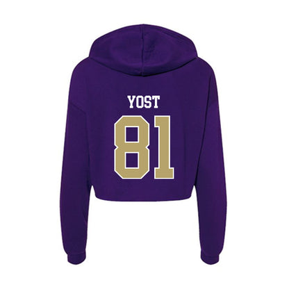 JMU - NCAA Football : Sue Yost - Women's Crop Fleece Hoodie-1
