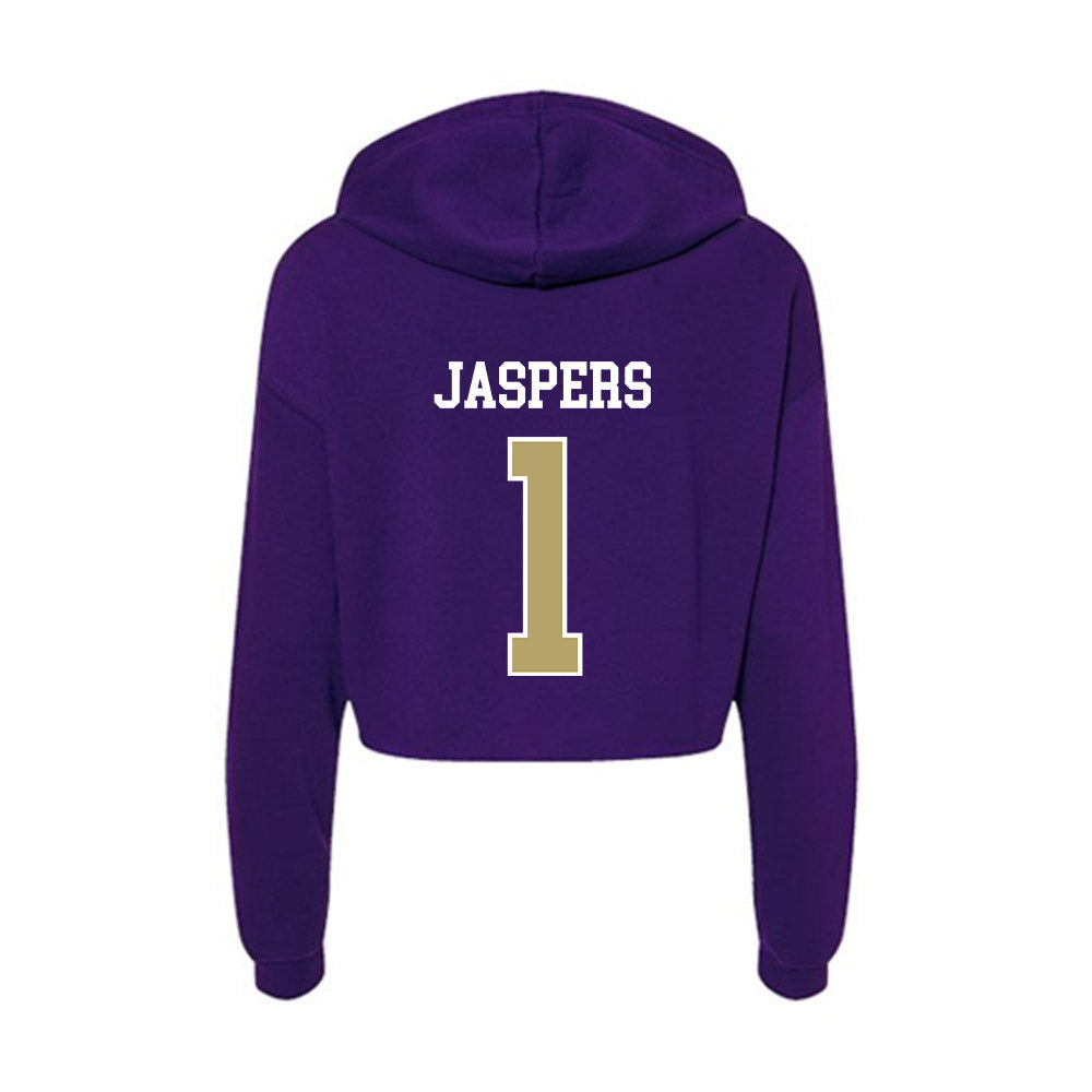 JMU - NCAA Men's Soccer : Erik Jaspers - Women's Crop Fleece Hoodie-1