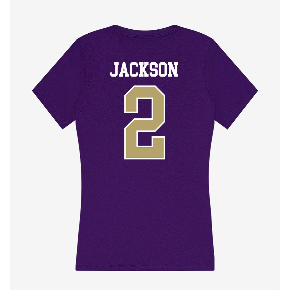 JMU - NCAA Football : Nakian Jackson - Women's V-Neck T-Shirt-1